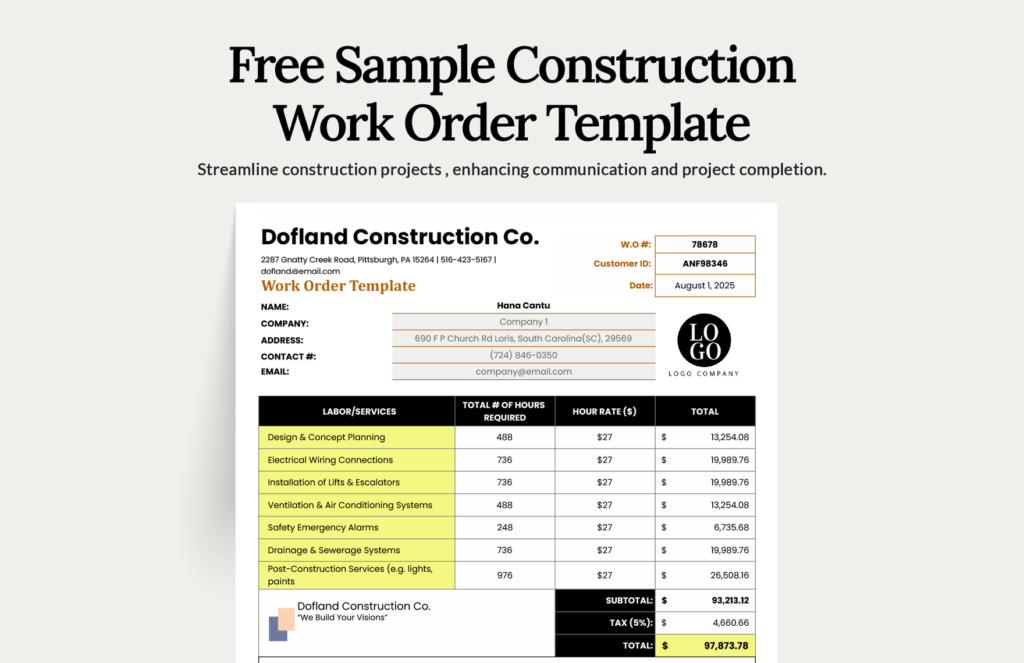 Work Order Template