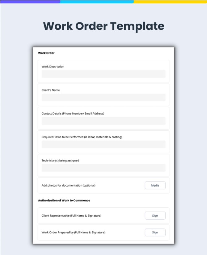 work order template